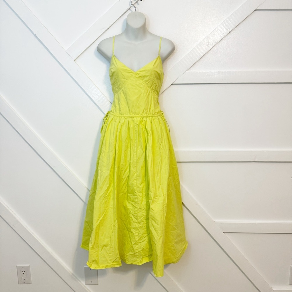 Jason Wu Neon Lime Spaghetti-Strap Midi Dress - Picture 3 of 12
